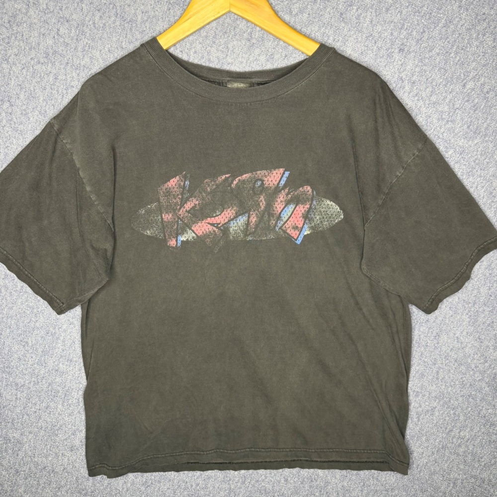 Vintage Korn T Shirt Giant Tag XL Graffiti Logo 90s Nu Metal Faded Black Tee